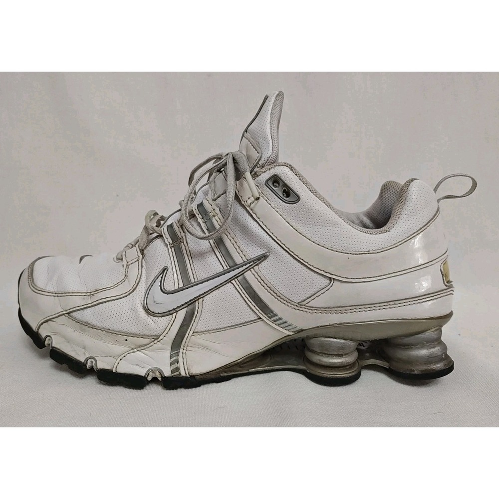 Nike Shox Remix Leather Sneakers Shoes Men's 10 White 317423-001 Running walking